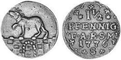1.5 Пфеніг Ангальт-Бернбург (1603 - 1863) Мідь Frederick Albert, Prince of Anhalt-Bernburg (1735 – 1796)