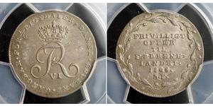 1/6 Rigsdaler Danemark Argent Frédéric VI de Danemark (1768 -1839)