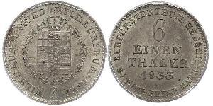 1/6 Thaler Hesse-Cassel (1567 - 1806) Argent 