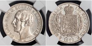 1/6 Thaler Royaume de Hanovre (1814 - 1866) Argent Georges V de Hanovre (1819 - 1878)