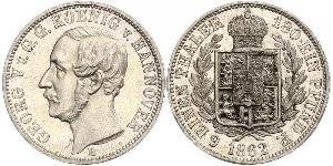 1/6 Thaler Royaume de Hanovre (1814 - 1866) Argent Georges V de Hanovre (1819 - 1878)