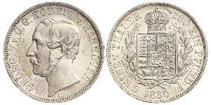 1/6 Thaler Royaume de Hanovre (1814 - 1866) Argent Georges V de Hanovre (1819 - 1878)