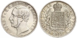 1/6 Thaler Royaume de Hanovre (1814 - 1866) Argent Georges V de Hanovre (1819 - 1878)