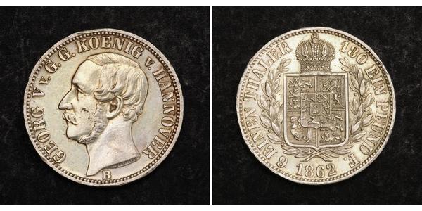 1/6 Thaler Royaume de Hanovre (1814 - 1866) Argent Georges V de Hanovre (1819 - 1878)
