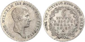 1/6 Thaler Royaume de Prusse (1701-1918) Argent Frédéric-Guillaume III de Prusse (1770 -1840)