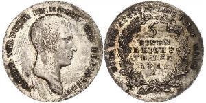 1/6 Thaler Royaume de Prusse (1701-1918) Argent Frédéric-Guillaume III de Prusse (1770 -1840)