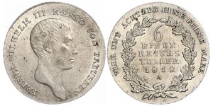 1/6 Thaler Royaume de Prusse (1701-1918) Argent Frédéric-Guillaume III de Prusse (1770 -1840)