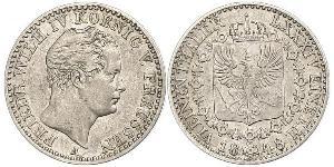 1/6 Thaler Royaume de Prusse (1701-1918) Argent Frédéric-Guillaume IV de Prusse (1795 - 1861)