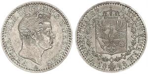 1/6 Thaler Royaume de Prusse (1701-1918) Argent Frédéric-Guillaume IV de Prusse (1795 - 1861)