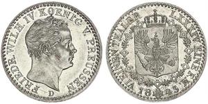 1/6 Thaler Royaume de Prusse (1701-1918) Argent Frédéric-Guillaume IV de Prusse (1795 - 1861)