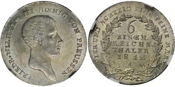 1/6 Thaler Royaume de Prusse (1701-1918) Argent Frédéric-Guillaume III de Prusse (1770 -1840)
