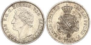 1/6 Thaler Royaume de Saxe (1806 - 1918) Argent Jean Ier de Saxe (1801-1873)