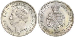 1/6 Thaler Royaume de Saxe (1806 - 1918) Argent Jean Ier de Saxe (1801-1873)