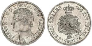 1/6 Thaler Royaume de Saxe (1806 - 1918) Argent Jean Ier de Saxe (1801-1873)