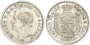 1/6 Thaler Royaume de Saxe (1806 - 1918) Argent Jean Ier de Saxe (1801-1873)