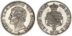 1/6 Thaler Royaume de Saxe (1806 - 1918) Argent Jean Ier de Saxe (1801-1873)