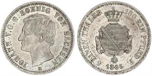 1/6 Thaler Royaume de Saxe (1806 - 1918) Argent Jean Ier de Saxe (1801-1873)