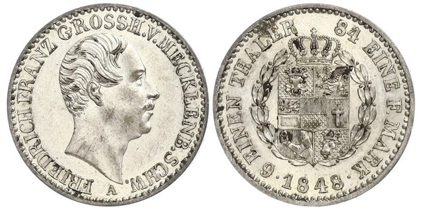 1/6 Thaler States of Germany Argent 