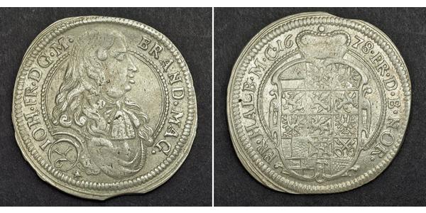 1/6 Thaler Principato di Ansbach (1398–1792) Argento Giovanni Federico di Brandeburgo-Ansbach(1654 – 1686)