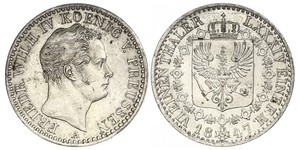 1/6 Thaler Regno di Prussia (1701-1918) Argento Federico Guglielmo IV di Prussia (1795 - 1861)