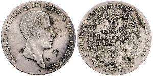 1/6 Thaler Regno di Prussia (1701-1918) Argento Federico Guglielmo III di Prussia  (1770 -1840)