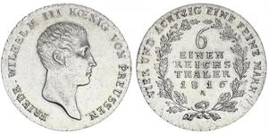 1/6 Thaler Regno di Prussia (1701-1918) Argento Federico Guglielmo III di Prussia  (1770 -1840)