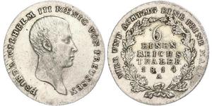 1/6 Thaler Regno di Prussia (1701-1918) Argento Federico Guglielmo III di Prussia  (1770 -1840)