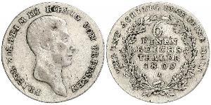 1/6 Thaler Regno di Prussia (1701-1918) Argento Federico Guglielmo III di Prussia  (1770 -1840)