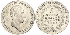 1/6 Thaler Regno di Prussia (1701-1918) Argento Federico Guglielmo III di Prussia  (1770 -1840)