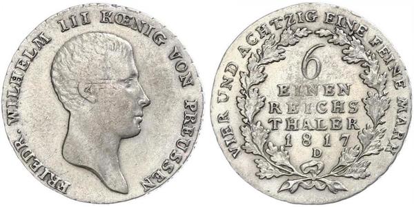 1/6 Thaler Regno di Prussia (1701-1918) Argento Federico Guglielmo III di Prussia  (1770 -1840)