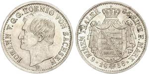 1/6 Thaler Regno di Sassonia (1806 - 1918) Argento Giovanni di Sassonia