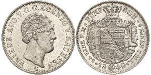 1/6 Thaler Regno di Sassonia (1806 - 1918) Argento Federico Augusto II di Sassonia