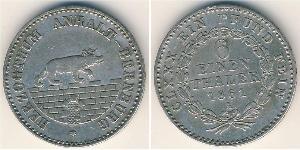 1/6 Thaler Stati federali della Germania Argento 
