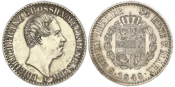 1/6 Thaler Stati federali della Germania Argento 