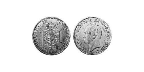 1/6 Thaler Anhalt-Dessau (1603 -1863) / Anhalt (1806 - 1918) Plata Leopoldo IV de Anhalt (1794 – 1871)