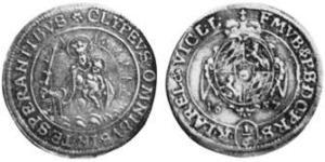 1/6 Thaler Electorate of Bavaria (1623 - 1806) Plata Fernando María, Elector de Baviera(1636 – 1679)