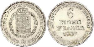 1/6 Thaler Hesse-Kassel (1567 - 1806) Plata 