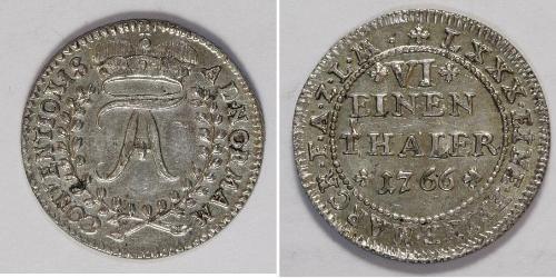 1/6 Thaler Principado de Anhalt-Zerbst  (1544 - 1796) Plata Frederick Augustus, Prince of Anhalt-Zerbst(1734 – 1793)