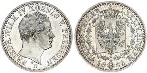 1/6 Thaler Reino de Prusia (1701-1918) Plata Federico Guillermo IV de Prusia (1795 - 1861)