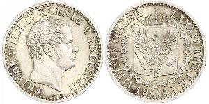 1/6 Thaler Reino de Prusia (1701-1918) Plata Federico Guillermo IV de Prusia (1795 - 1861)