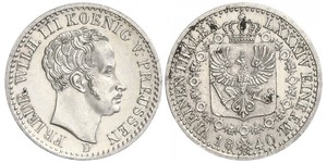 1/6 Thaler Reino de Prusia (1701-1918) Plata Federico Guillermo III de Prusia (1770 -1840)