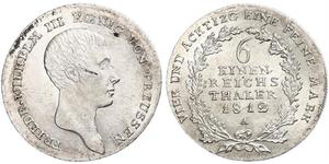 1/6 Thaler Reino de Prusia (1701-1918) Plata Federico Guillermo III de Prusia (1770 -1840)
