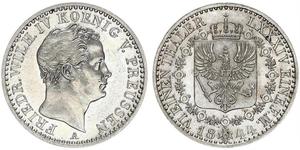 1/6 Thaler Reino de Prusia (1701-1918) Plata Federico Guillermo IV de Prusia (1795 - 1861)