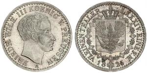 1/6 Thaler Reino de Prusia (1701-1918) Plata Federico Guillermo III de Prusia (1770 -1840)