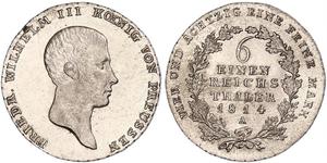 1/6 Thaler Reino de Prusia (1701-1918) Plata Federico Guillermo III de Prusia (1770 -1840)