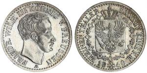 1/6 Thaler Reino de Prusia (1701-1918) Plata Federico Guillermo III de Prusia (1770 -1840)