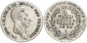 1/6 Thaler Reino de Prusia (1701-1918) Plata Federico Guillermo III de Prusia (1770 -1840)
