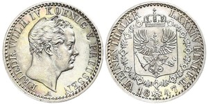 1/6 Thaler Reino de Prusia (1701-1918) Plata Federico Guillermo IV de Prusia (1795 - 1861)