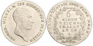 1/6 Thaler Reino de Prusia (1701-1918) Plata Federico Guillermo III de Prusia (1770 -1840)