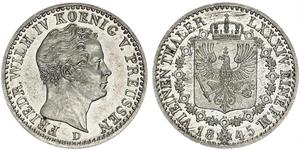 1/6 Thaler Reino de Prusia (1701-1918) Plata Federico Guillermo IV de Prusia (1795 - 1861)